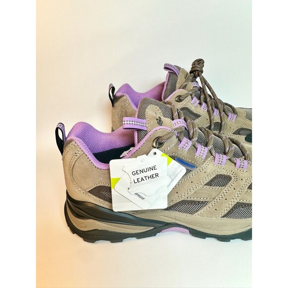 Eddie Bauer Womens Hiking Shoes Size 8 Grey Leather Waterproof Memory Foam Trail - Picture 3 of 10